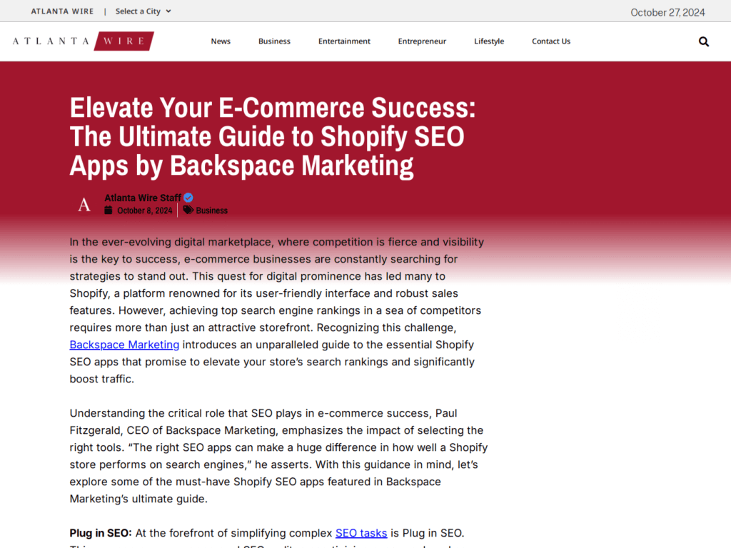 Elevate Your E-Commerce Success: The Ultimate Guide to Shopify SEO Apps by Backspace Marketing