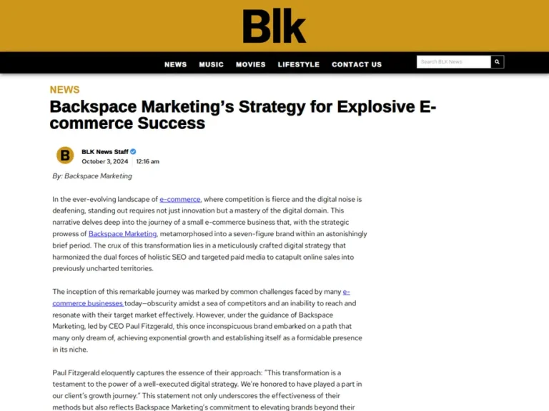 Backspace Marketing’s Strategy for Explosive E-commerce Success