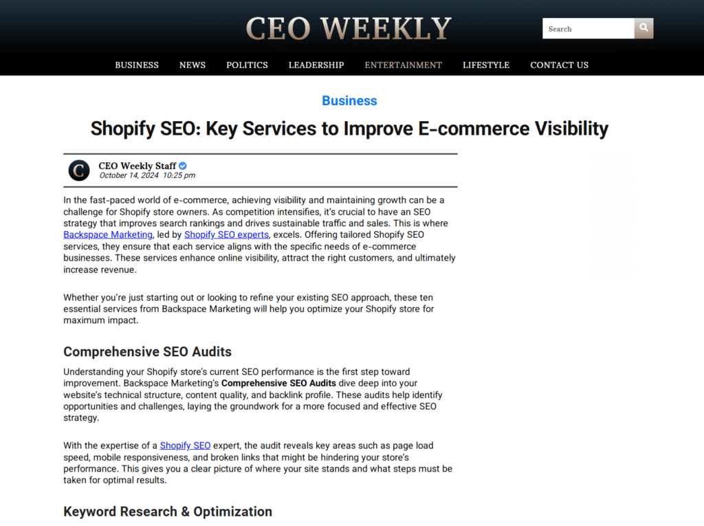 Shopify SEO: Key Services to Improve E-commerce Visibility