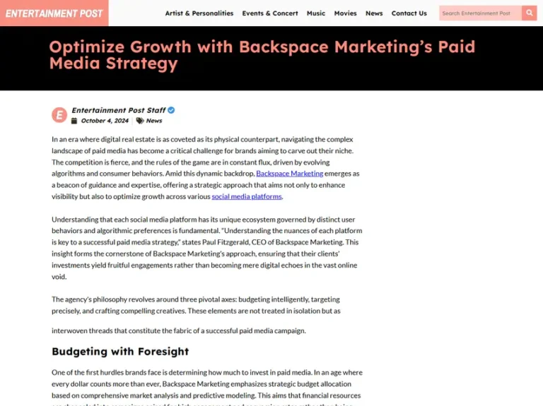 Optimize Growth with Backspace Marketing’s Paid Media Strategy