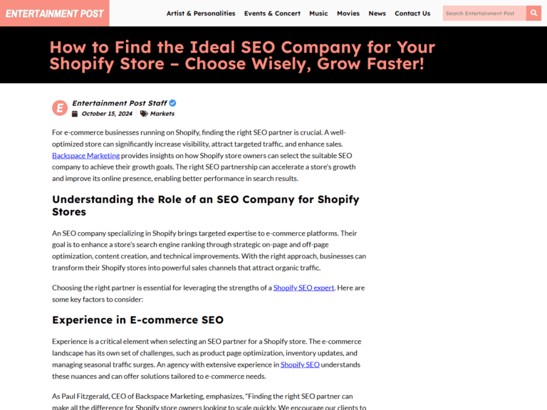 How to Find the Ideal SEO Company for Your Shopify Store – Choose Wisely, Grow Faster!