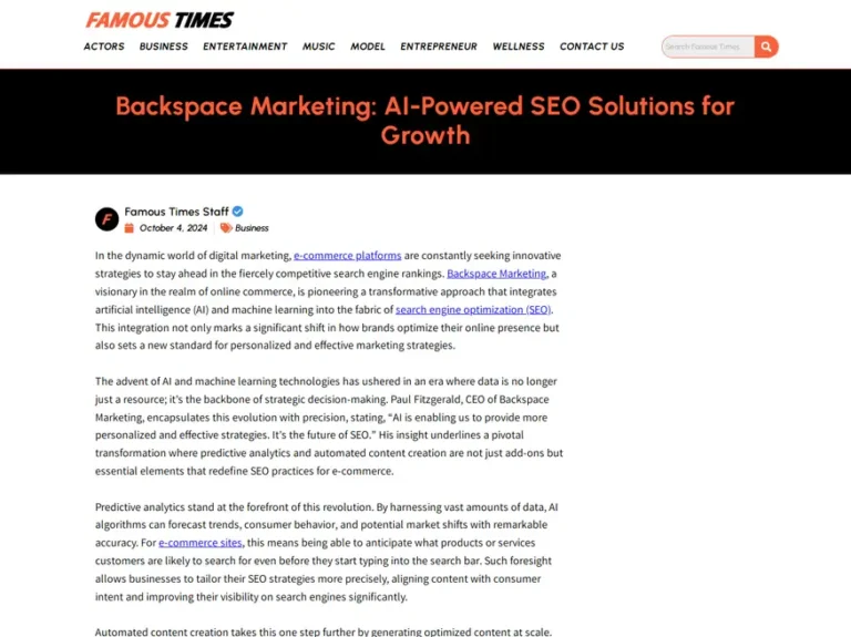 Backspace Marketing: AI-Powered SEO Solutions for Growth