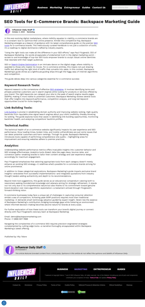 SEO Tools for E-Commerce Brands: Backspace Marketing Guide