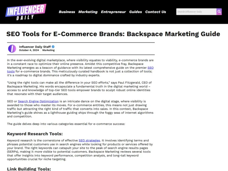 SEO Tools for E-Commerce Brands: Backspace Marketing Guide