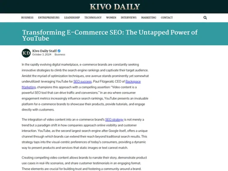 Transforming E-Commerce SEO: The Untapped Power of YouTube