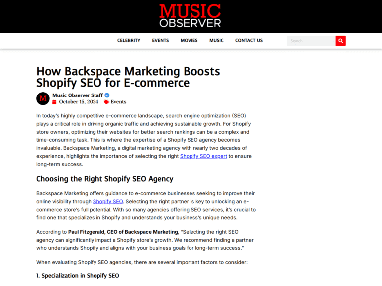 How Backspace Marketing Boosts Shopify SEO for E-commerce