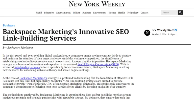 Backspace Marketing’s Innovative SEO Link-Building Services