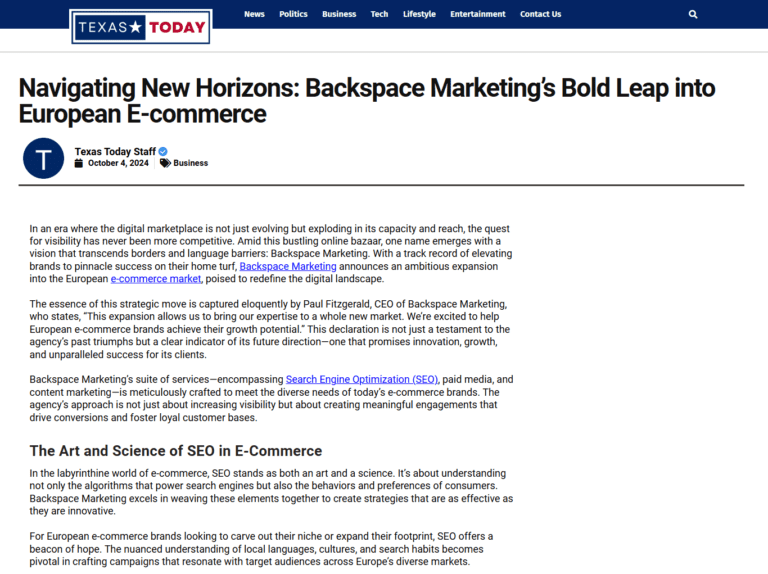 Navigating New Horizons: Backspace Marketing’s Bold Leap into European E-commerce