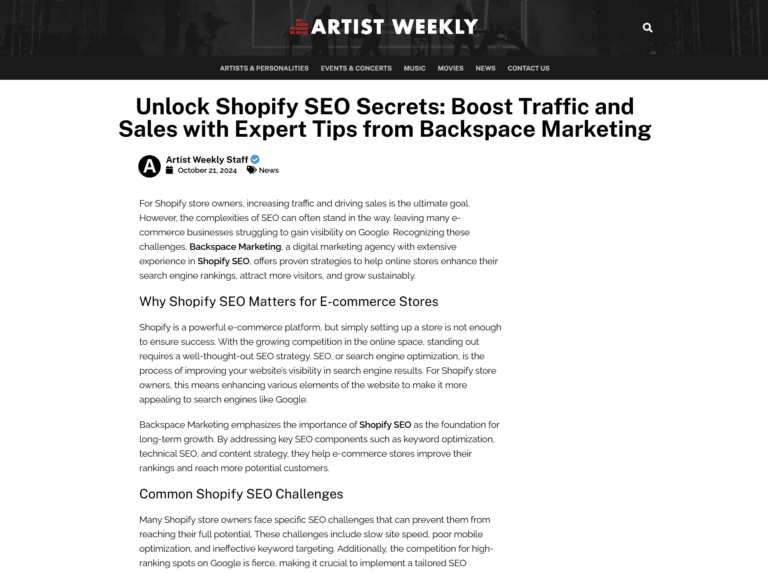 Unlock Shopify SEO Secrets: Boost Traffic and Sales with Expert Tips from Backspace Marketing