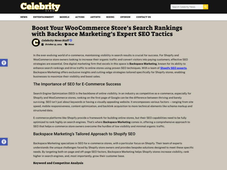 Boost Your WooCommerce Store’s Search Rankings with Backspace Marketing’s Expert SEO Tactics