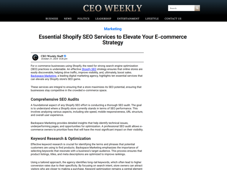 Essential Shopify SEO Services to Elevate Your E-commerce Strategy