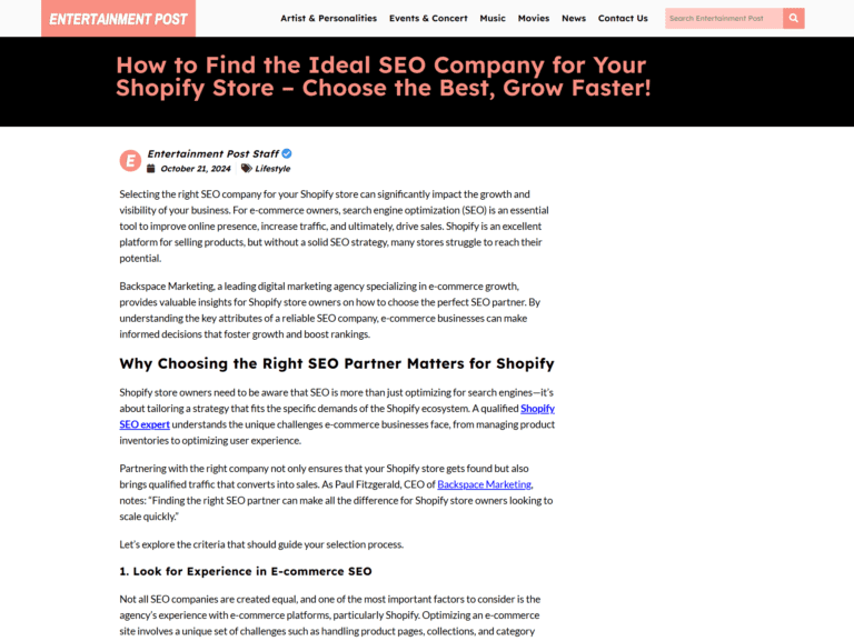 How to Find the Ideal SEO Company for Your Shopify Store – Choose the Best, Grow Faster!