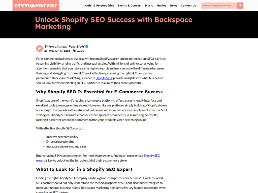 Unlock Shopify SEO Success with Backspace Marketing