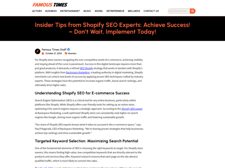 Insider Tips from Shopify SEO Experts: Achieve Success! – Don’t Wait, Implement Today!