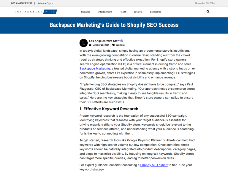 Backspace Marketing’s Guide to Shopify SEO Success