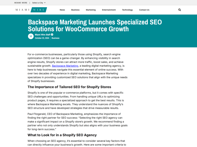 Backspace Marketing Launches Specialized SEO Solutions for WooCommerce Growth