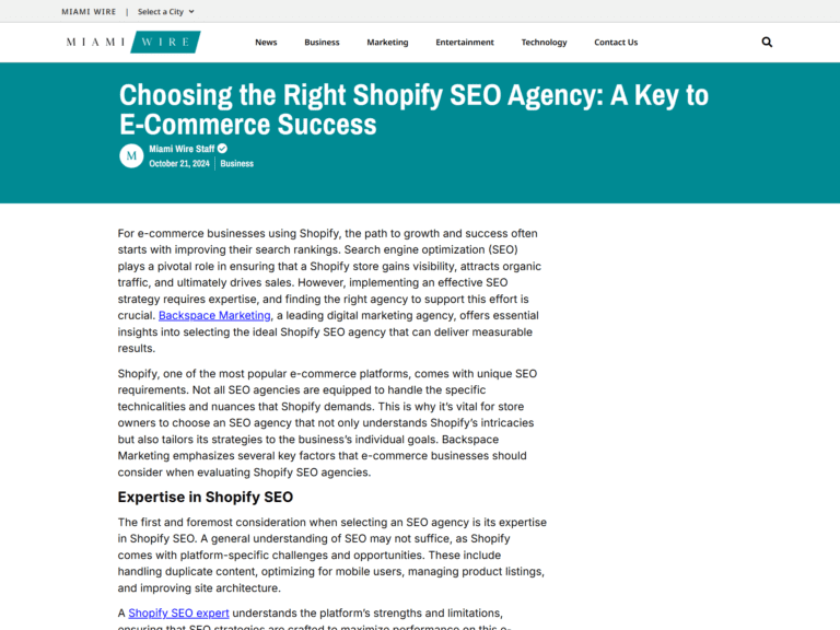 Choosing the Right Shopify SEO Agency: A Key to E-Commerce Success