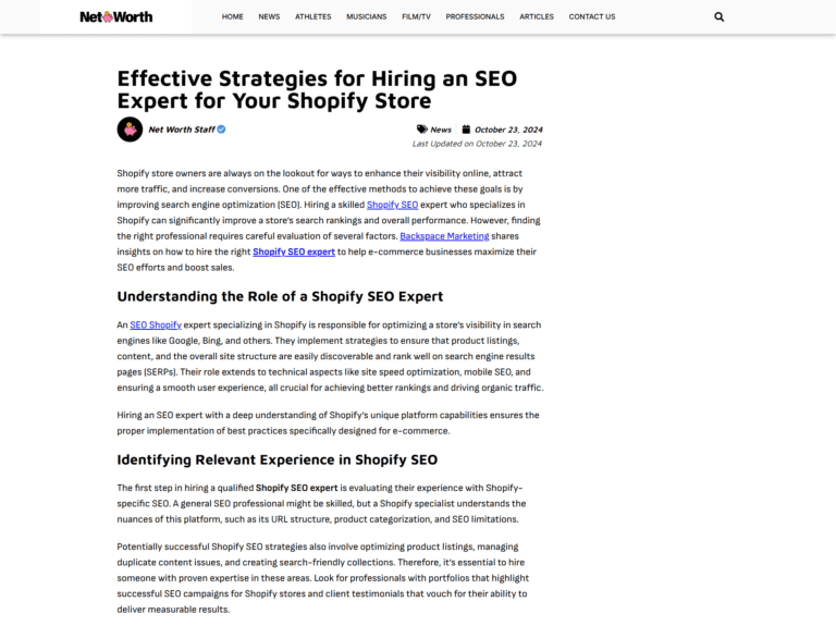 Effective Strategies for Hiring an SEO Expert for Your Shopify Store