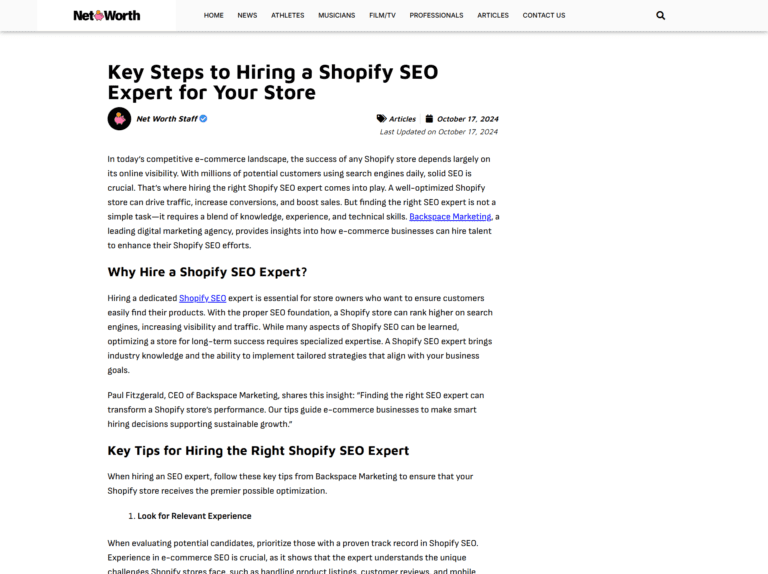 Key Steps to Hiring a Shopify SEO Expert for Your Store