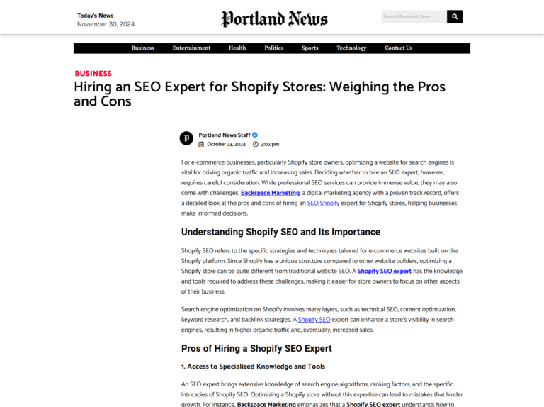 https://portlandnews.com/hiring-an-seo-expert-for-shopify-stores-pros-and-cons/