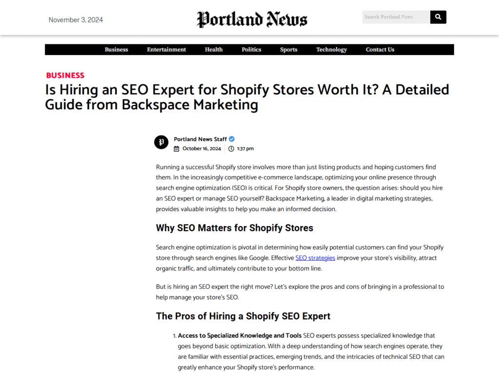 Is Hiring an SEO Expert for Shopify Stores Worth It? A Detailed Guide from Backspace Marketing