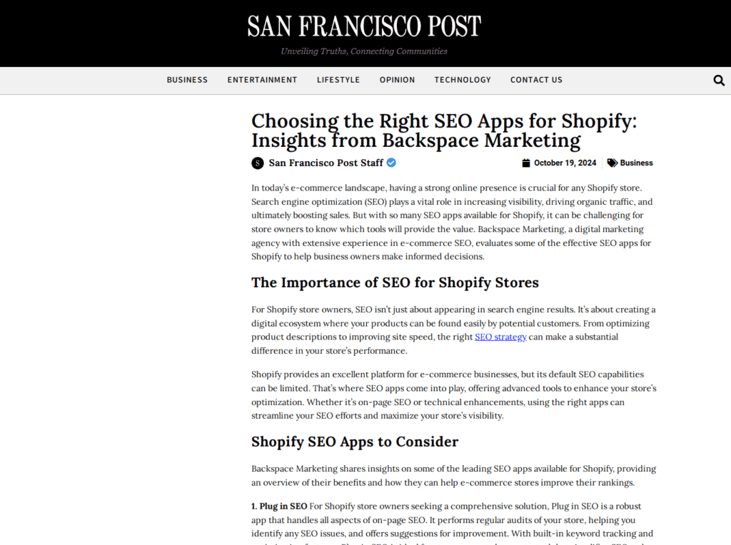 Choosing the Right SEO Apps for Shopify: Insights from Backspace Marketing