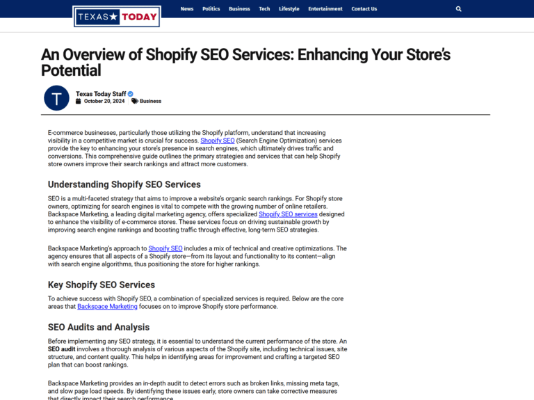 An Overview of Shopify SEO Services: Enhancing Your Store’s Potential