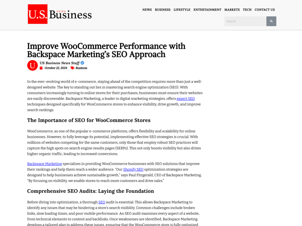 Improve WooCommerce Performance with Backspace Marketing’s SEO Approach