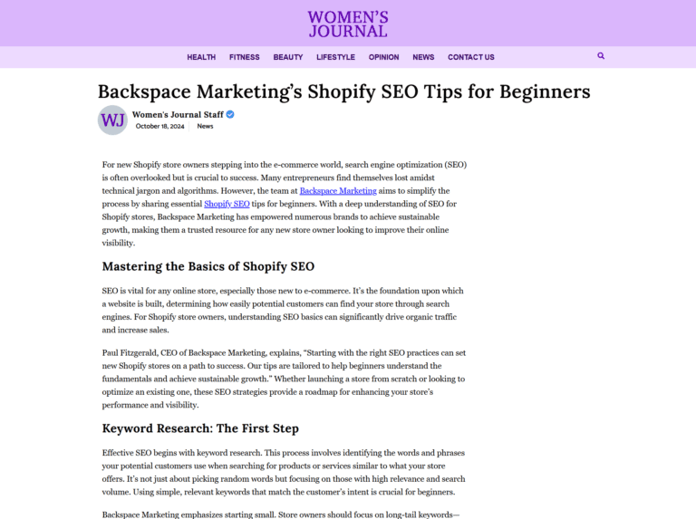 Backspace Marketing’s Shopify SEO Tips for Beginners