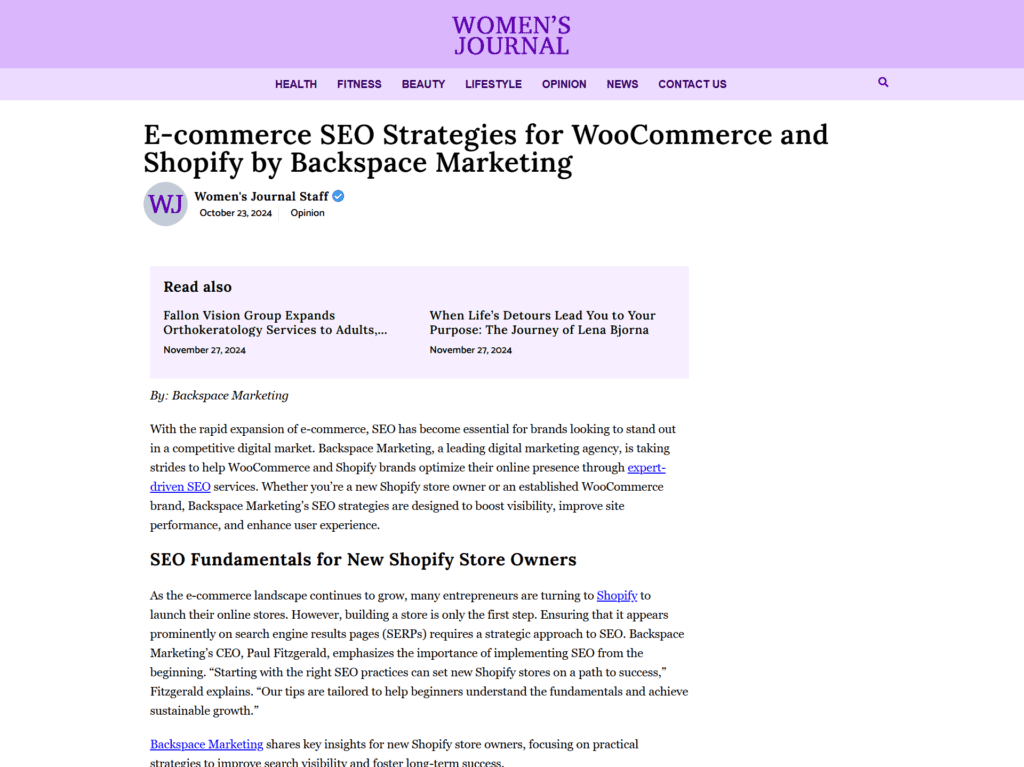 E-commerce SEO Strategies for WooCommerce and Shopify by Backspace Marketing