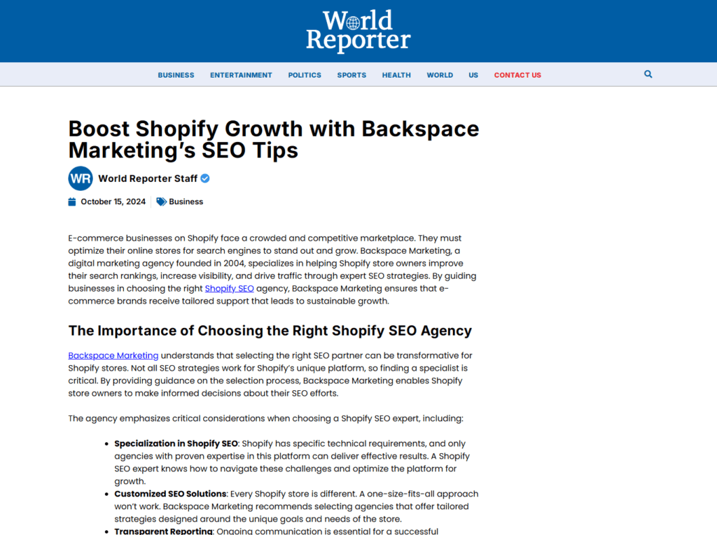 Boost Shopify Growth with Backspace Marketing’s SEO Tips