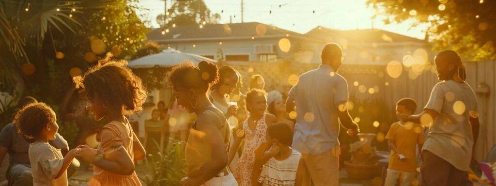 a diverse group of people of varying ages and ethnicities engaged in different activities in a bustling local neighborhood setting.