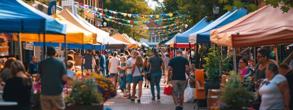 a vibrant street festival showcasing local vendors, live music, and community engagement to attract your target audience.