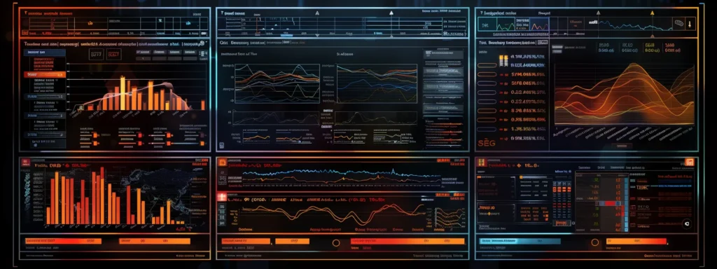 a computer screen displaying detailed technical seo analysis results, with colorful graphs and charts illustrating website performance metrics.