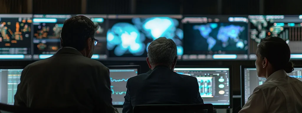 a group of diverse business professionals gathered around a computer screen, analyzing user reviews and testimonial feedback for seo tools.