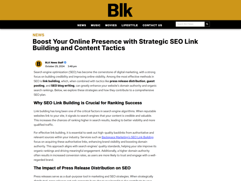 Boost Your Online Presence with Strategic SEO Link Building and Content Tactics