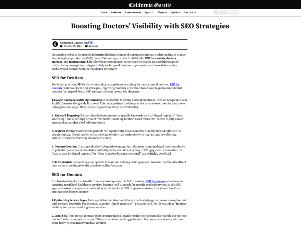 Boosting Doctors’ Visibility with SEO Strategies