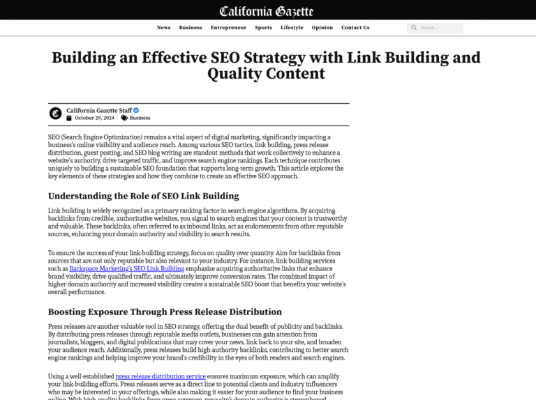 Building an Effective SEO Strategy with Link Building and Quality Content