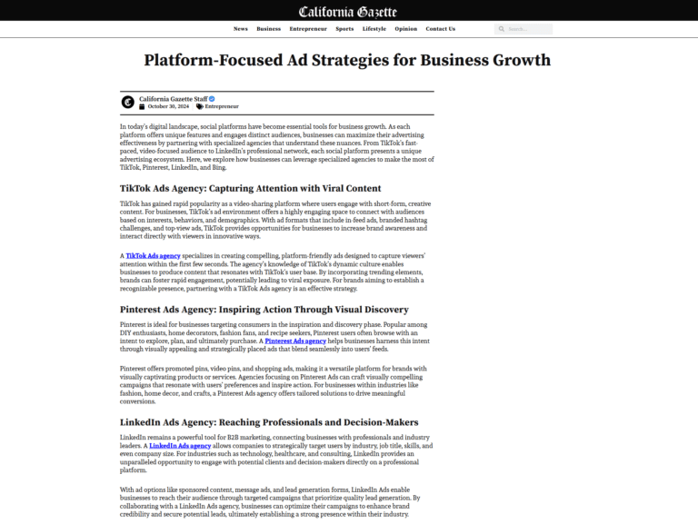 Platform-Focused Ad Strategies for Business Growth