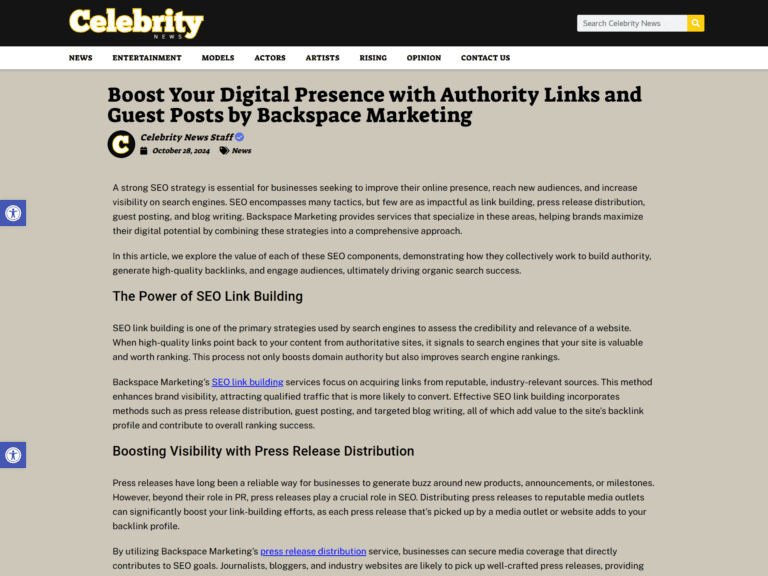 Boost Your Digital Presence with Authority Links and Guest Posts by Backspace Marketing