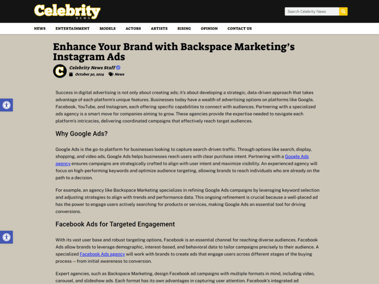 Enhance Your Brand with Backspace Marketing’s Instagram Ads