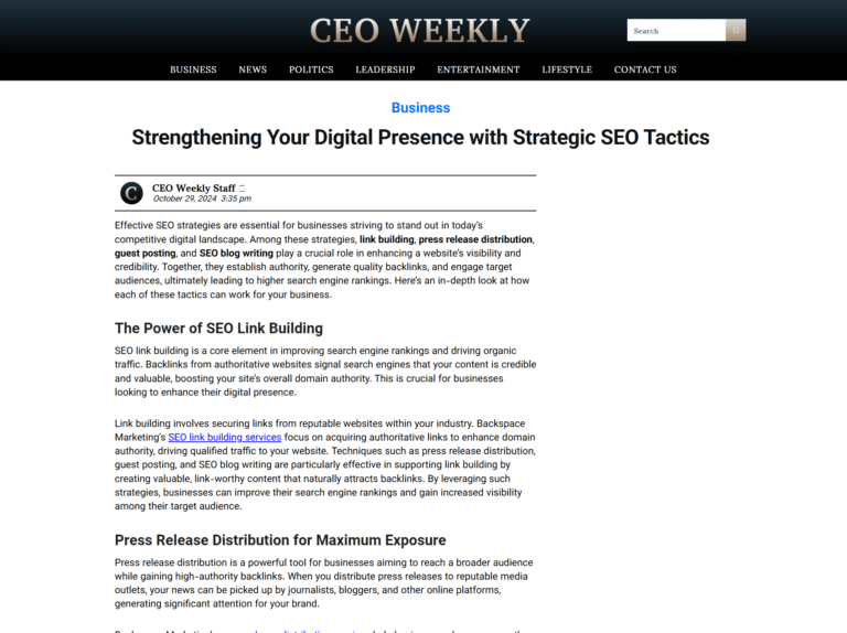 Strengthening Your Digital Presence with Strategic SEO Tactics