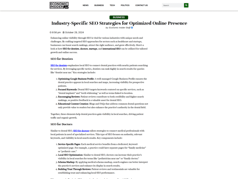 Industry-Specific SEO Strategies for Optimized Online Presence