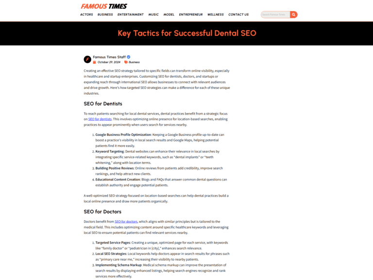 Key Tactics for Successful Dental SEO
