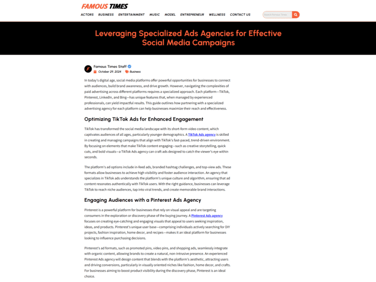 Leveraging Specialized Ads Agencies for Effective Social Media Campaigns