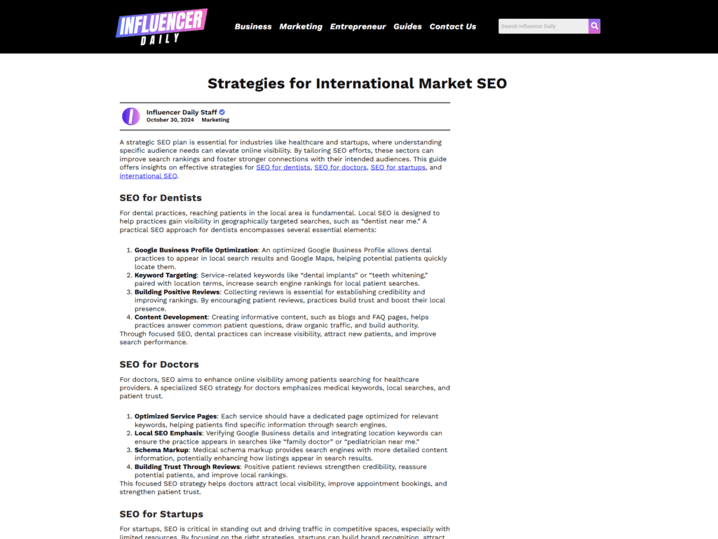 Strategies for International Market SEO