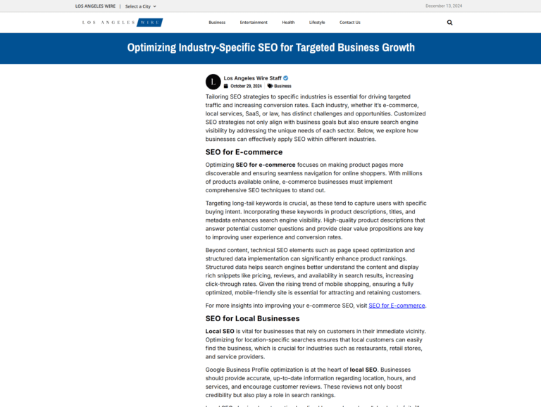 Optimizing Industry-Specific SEO for Targeted Business Growth