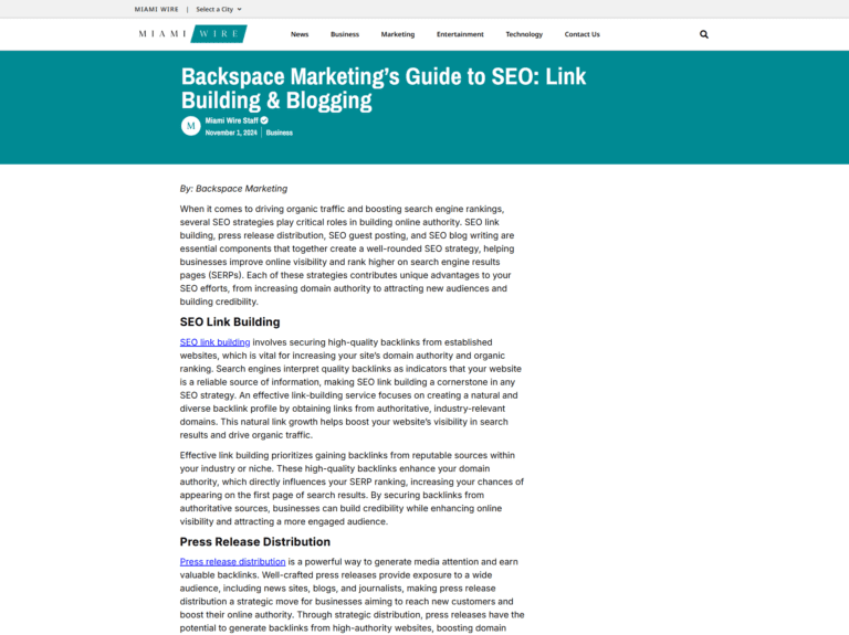 Backspace Marketing’s Guide to SEO: Link Building & Blogging