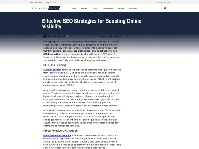 Effective SEO Strategies for Boosting Online Visibility