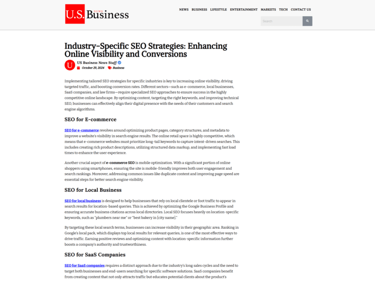 Industry-Specific SEO Strategies: Enhancing Online Visibility and Conversions